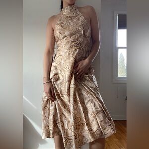 LAUNDRY BY SHELLI SEGAL NWT HALTER SATIN DRESS SIZE 2